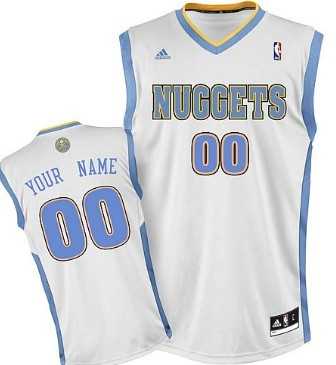 Men & Youth Customized Denver Nuggets White Jersey